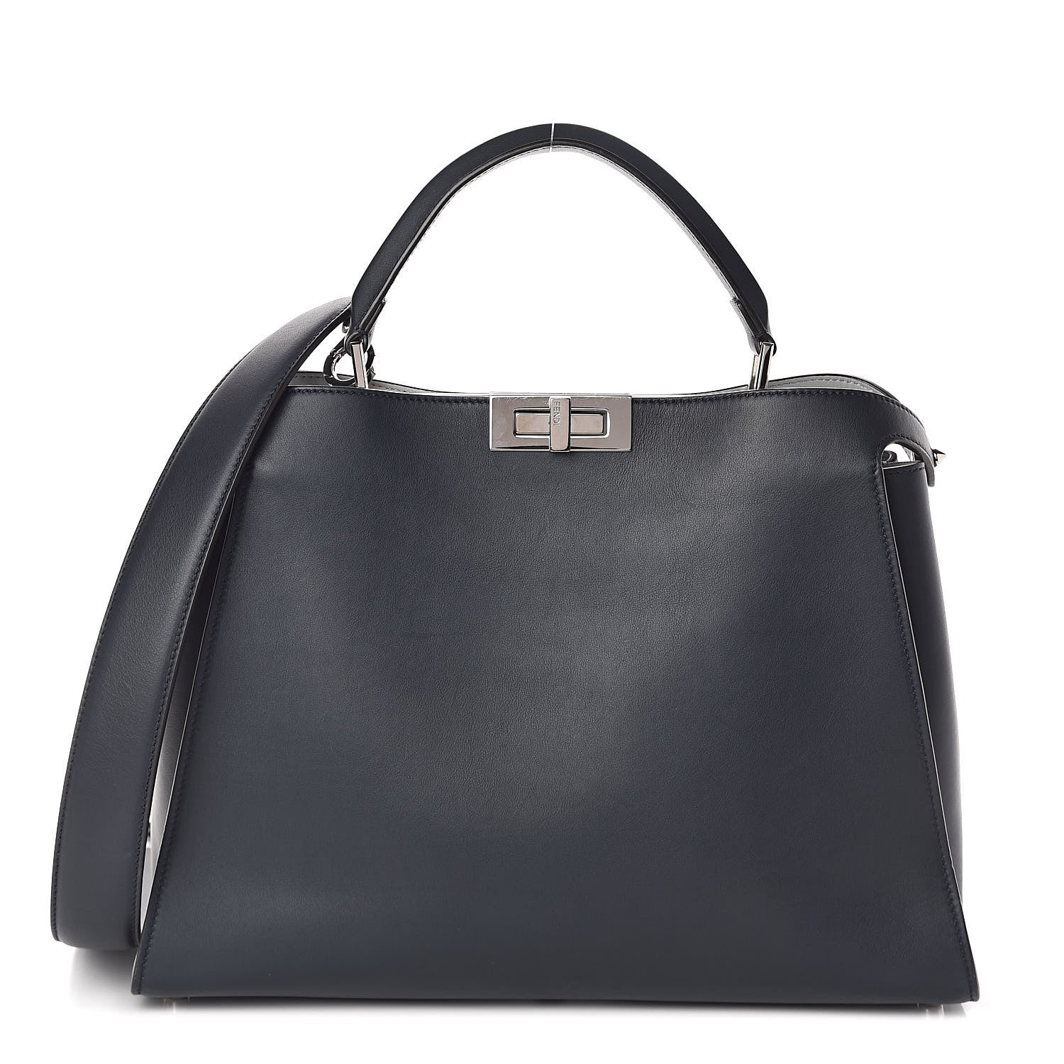 Fendi Vitello Tahiti Burro Large Peekaboo Iconic Essentially Satchel Blue Notte Grigio Perla 1 of 10