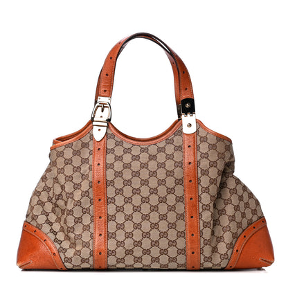 Gucci Monogram Horsebit Large Glam Shoulder Bag Brown 1 of 14