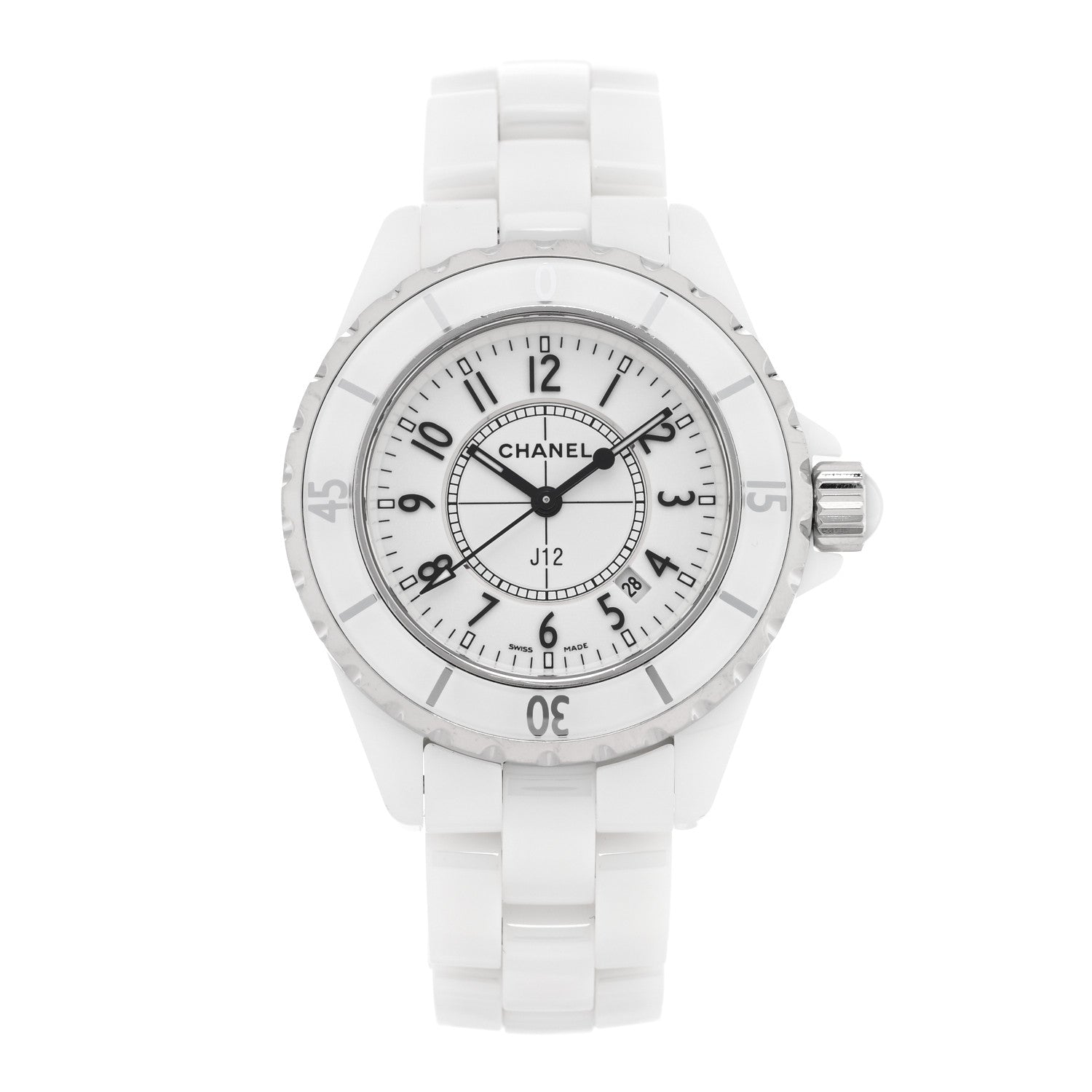 Chanel Stainless Steel Ceramic 33mm J12 Quartz Watch White 1 of 4