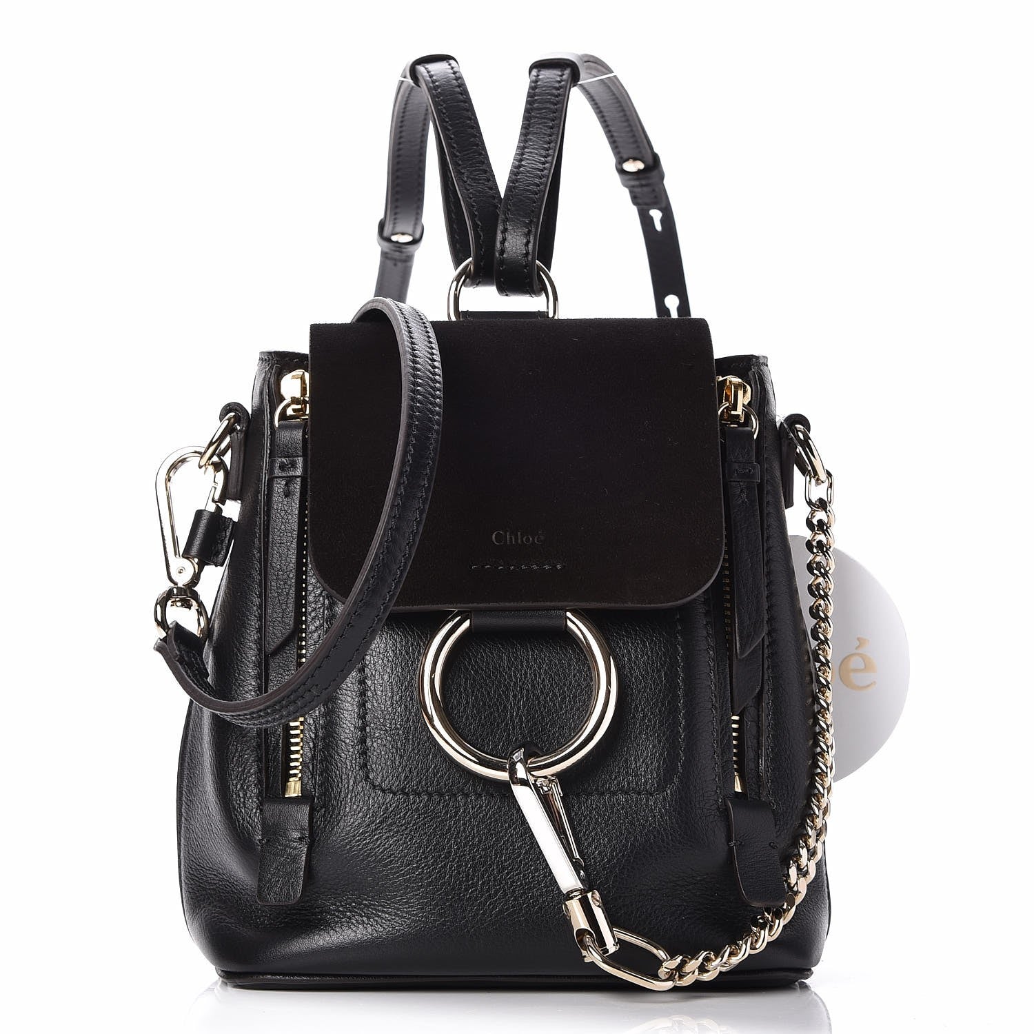 Chloe Suede Calfskin Mini Faye Backpack Black 1 of 7