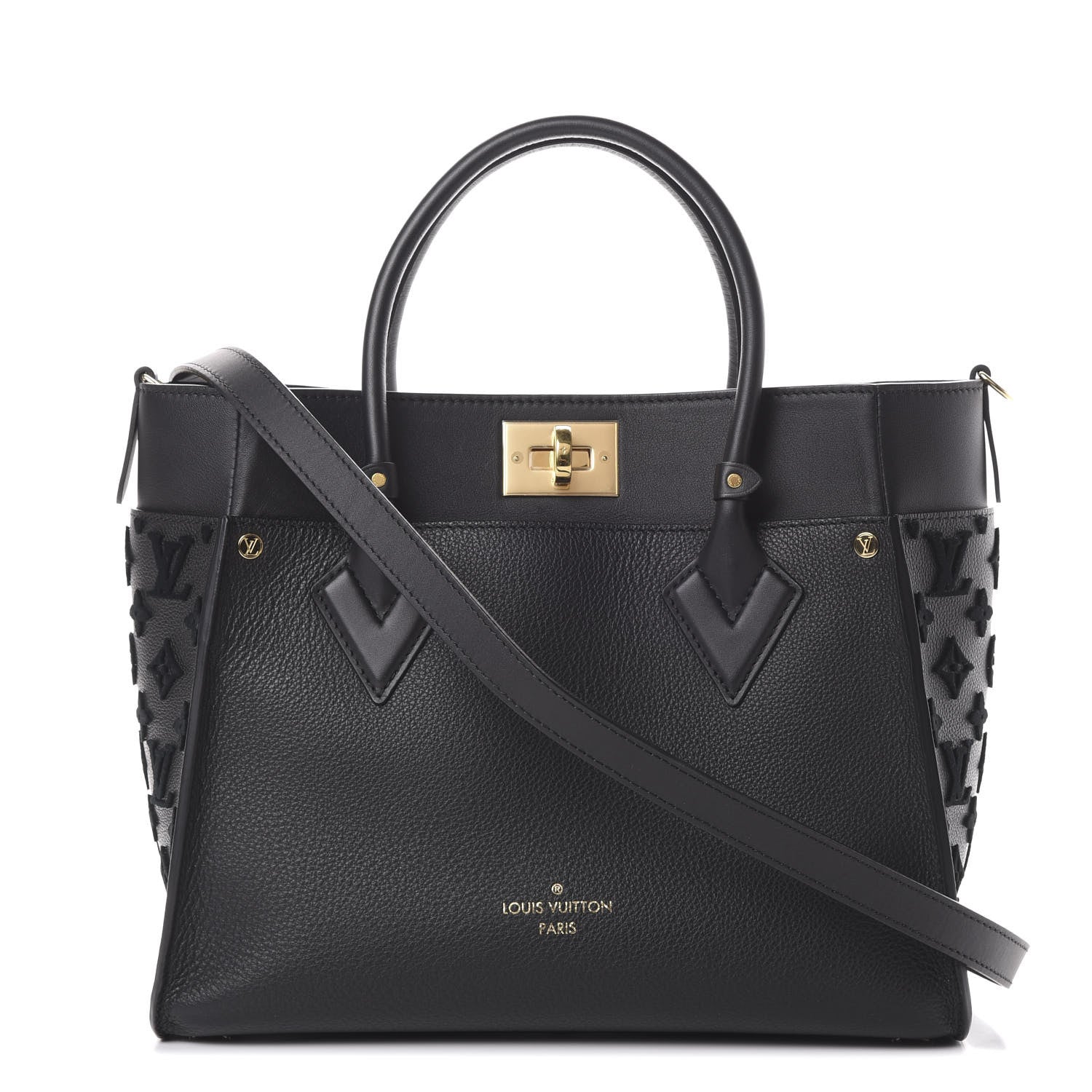 Louis Vuitton Calfskin Monogram Tufting On My Side Black 1 of 19