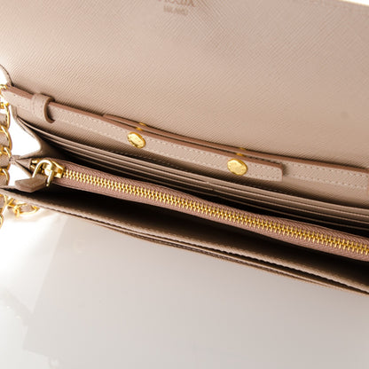 Prada Saffiano Metal Oro Chain Wallet Cammeo 5 of 8