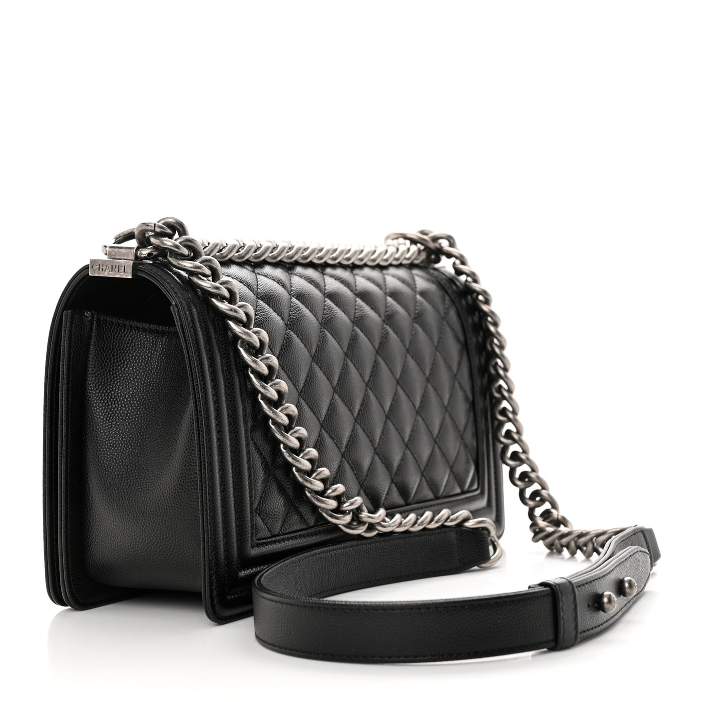 Caviar Quilted Medium Boy Flap Black