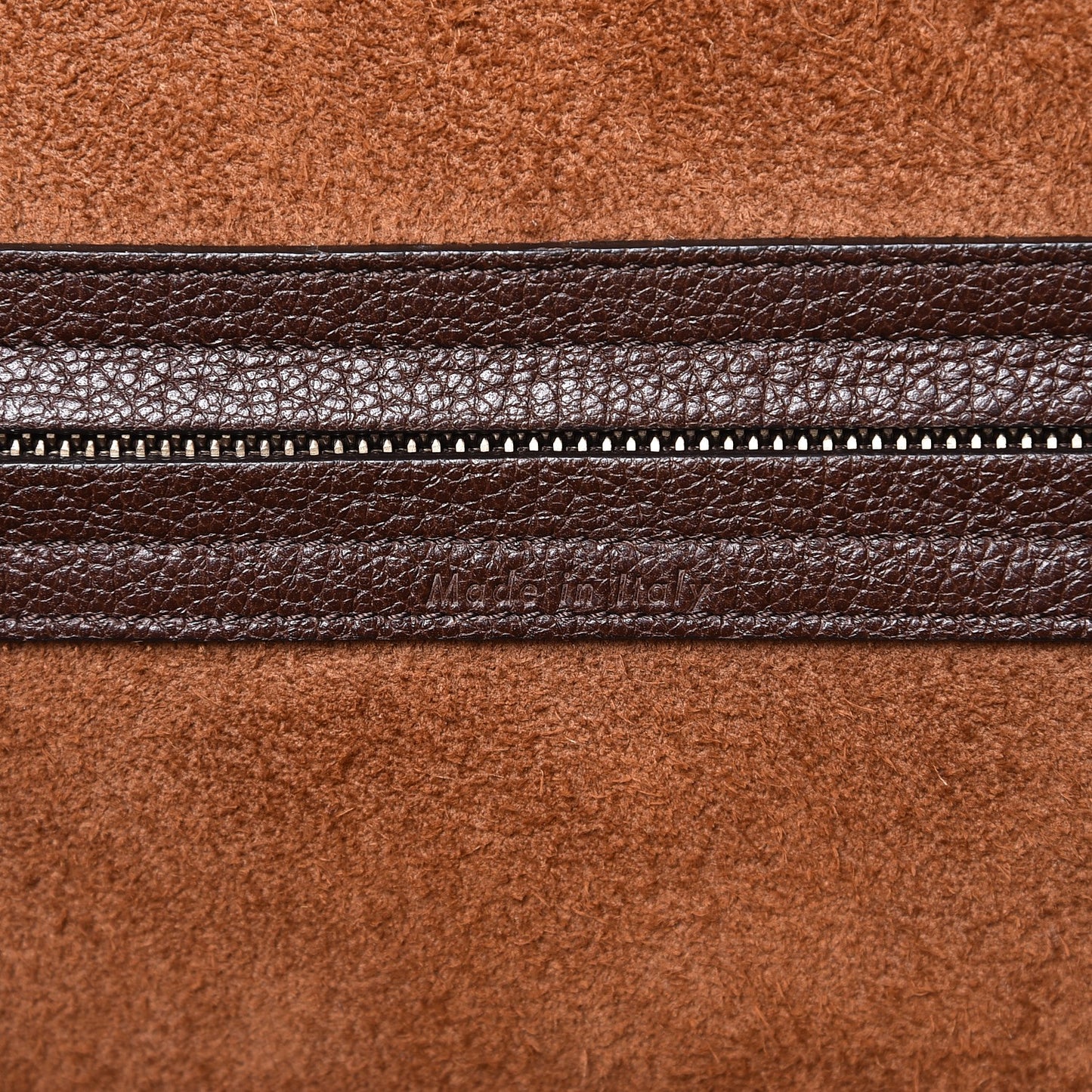 Shiny Grained Calfskin Medium Phantom Luggage Brown