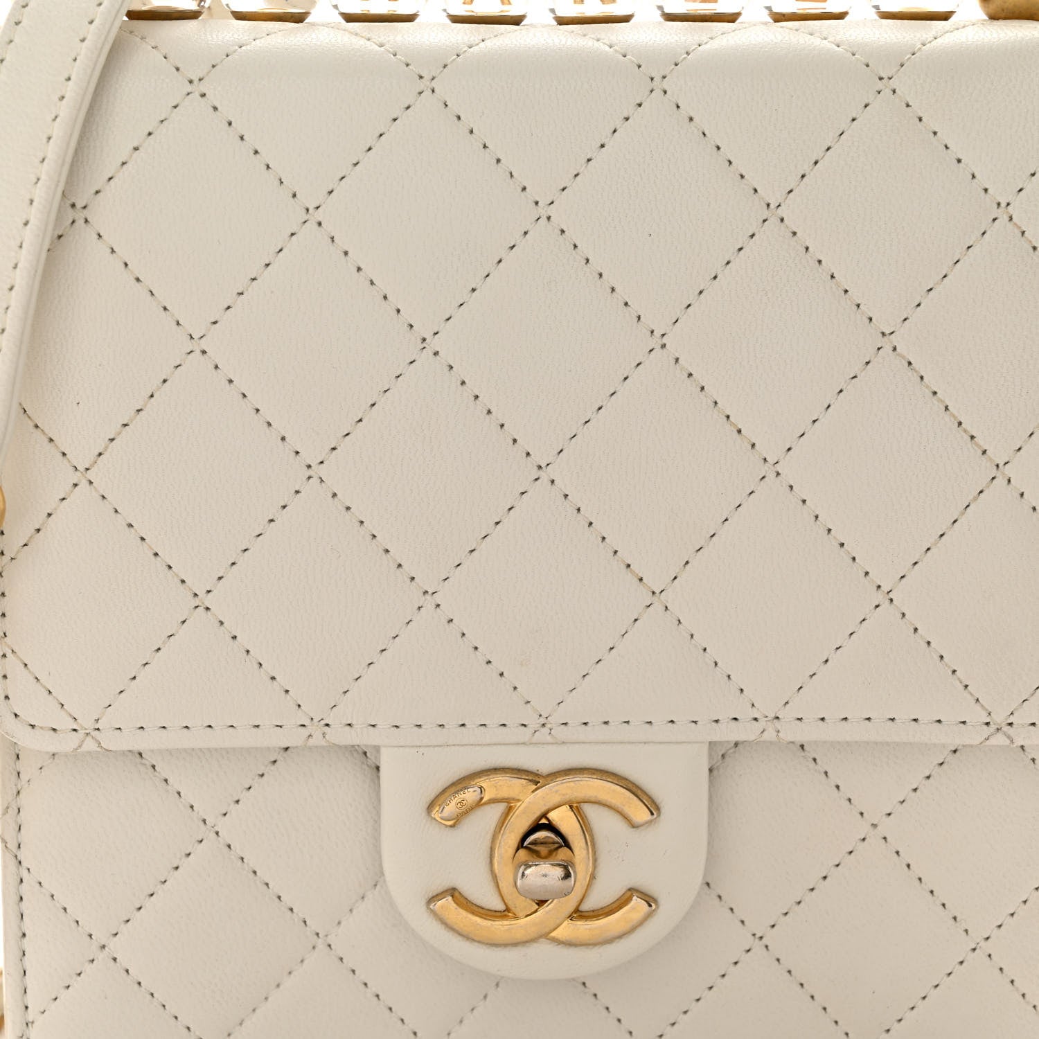 Chanel Lambskin Quilted Chic Pearls Flap White 8 of 11