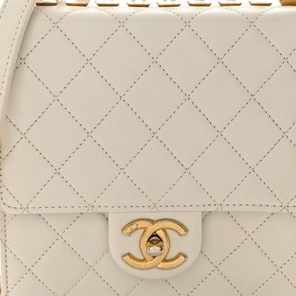 Chanel Lambskin Quilted Chic Pearls Flap White 8 of 11