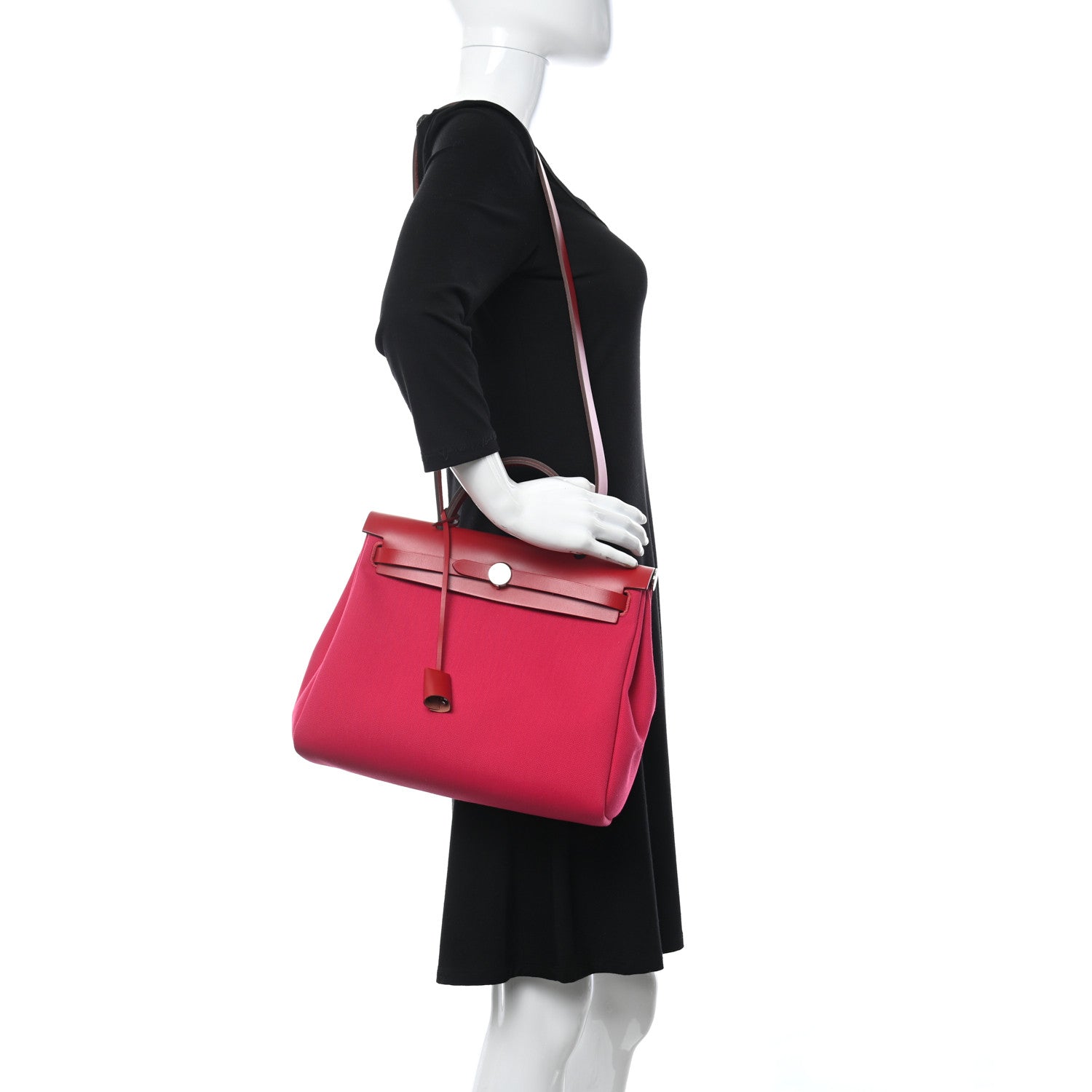 Hermes Military Toile Vache Hunter Herbag Zip PM 31 Rose Mexico Rouge Piment 2 of 13