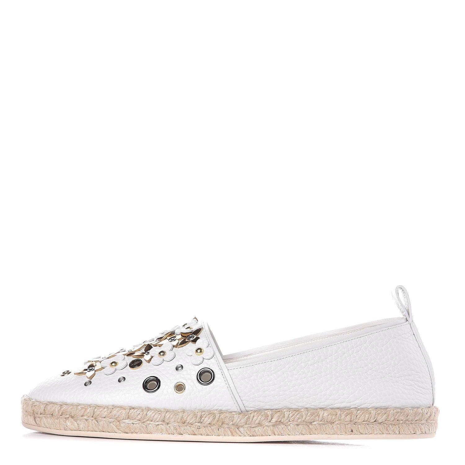 Louis Vuitton Calfskin Tropical Bloom Espadrille Flat 38 White 1 of 11