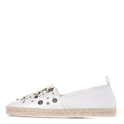 Louis Vuitton Calfskin Tropical Bloom Espadrille Flat 38 White 1 of 11