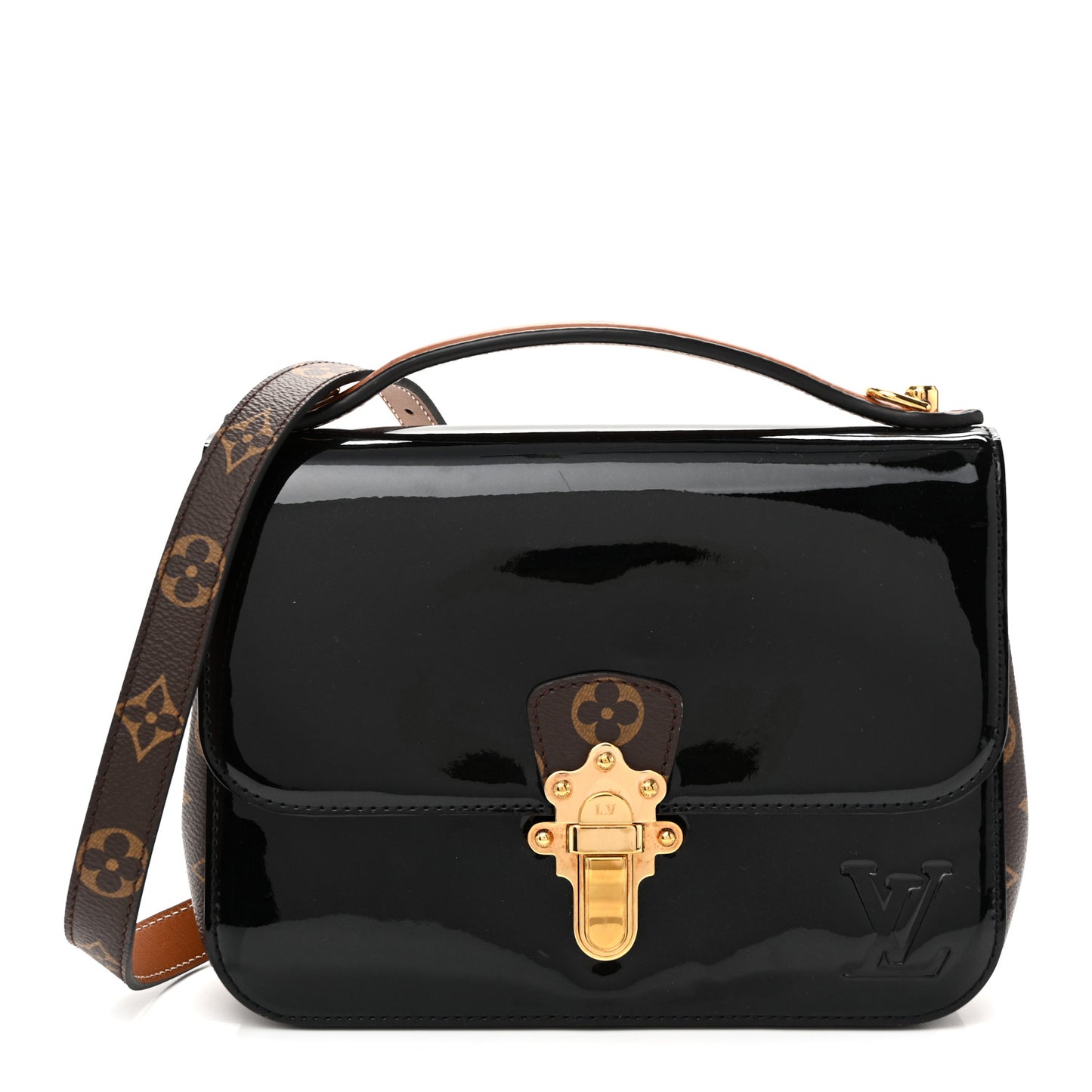 Patent Calfskin Monogram Cherrywood BB Black