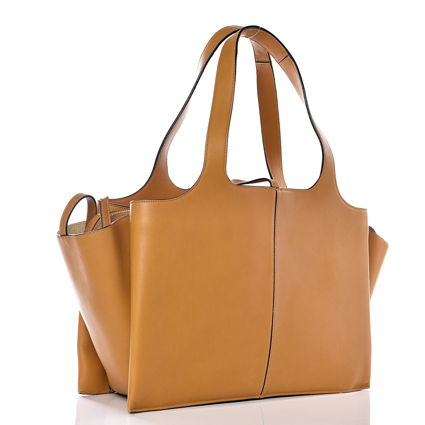Supple Natural Calfskin Medium Tri-Fold Bag Blonde