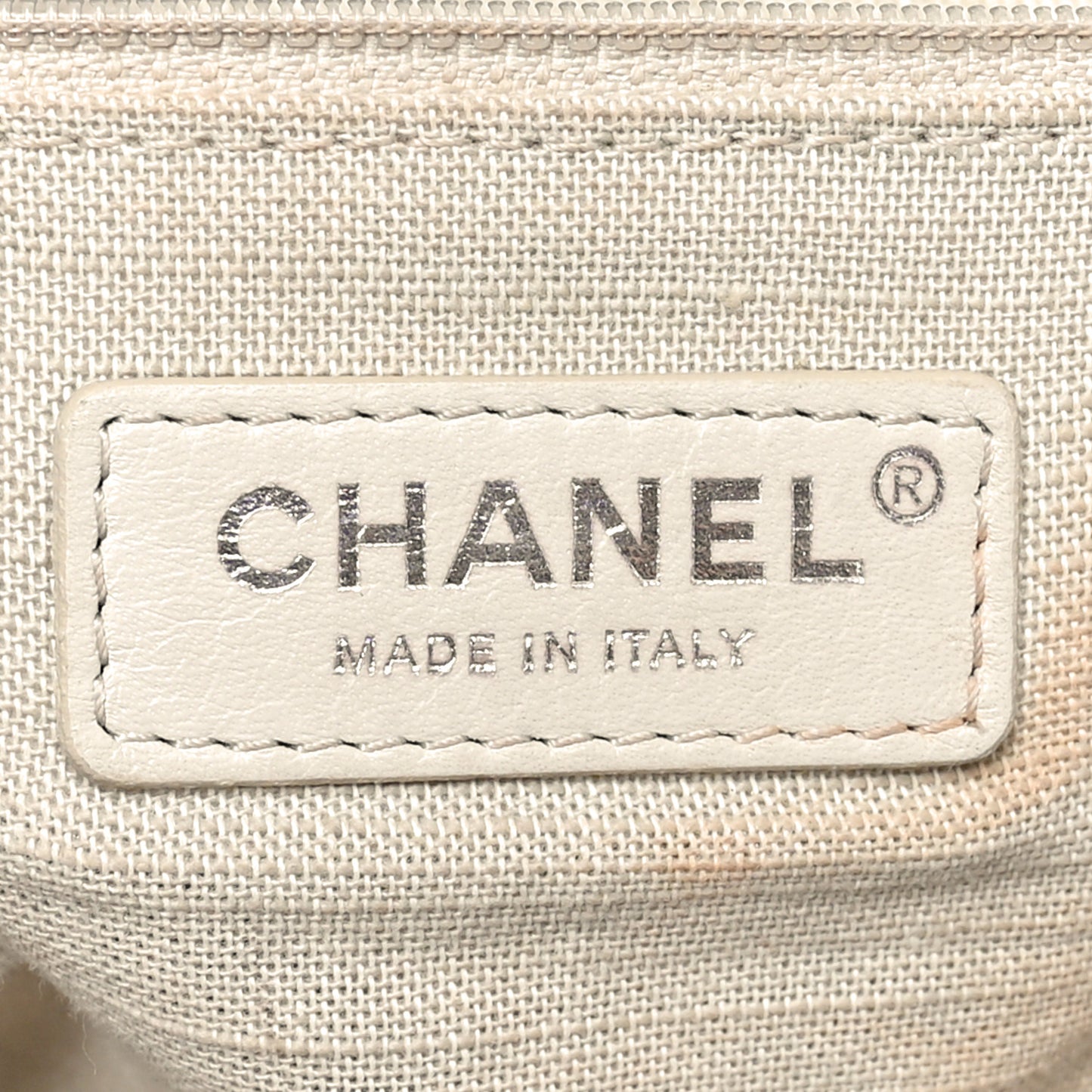 Metallic Calfskin Medium Deauville Tote Silver