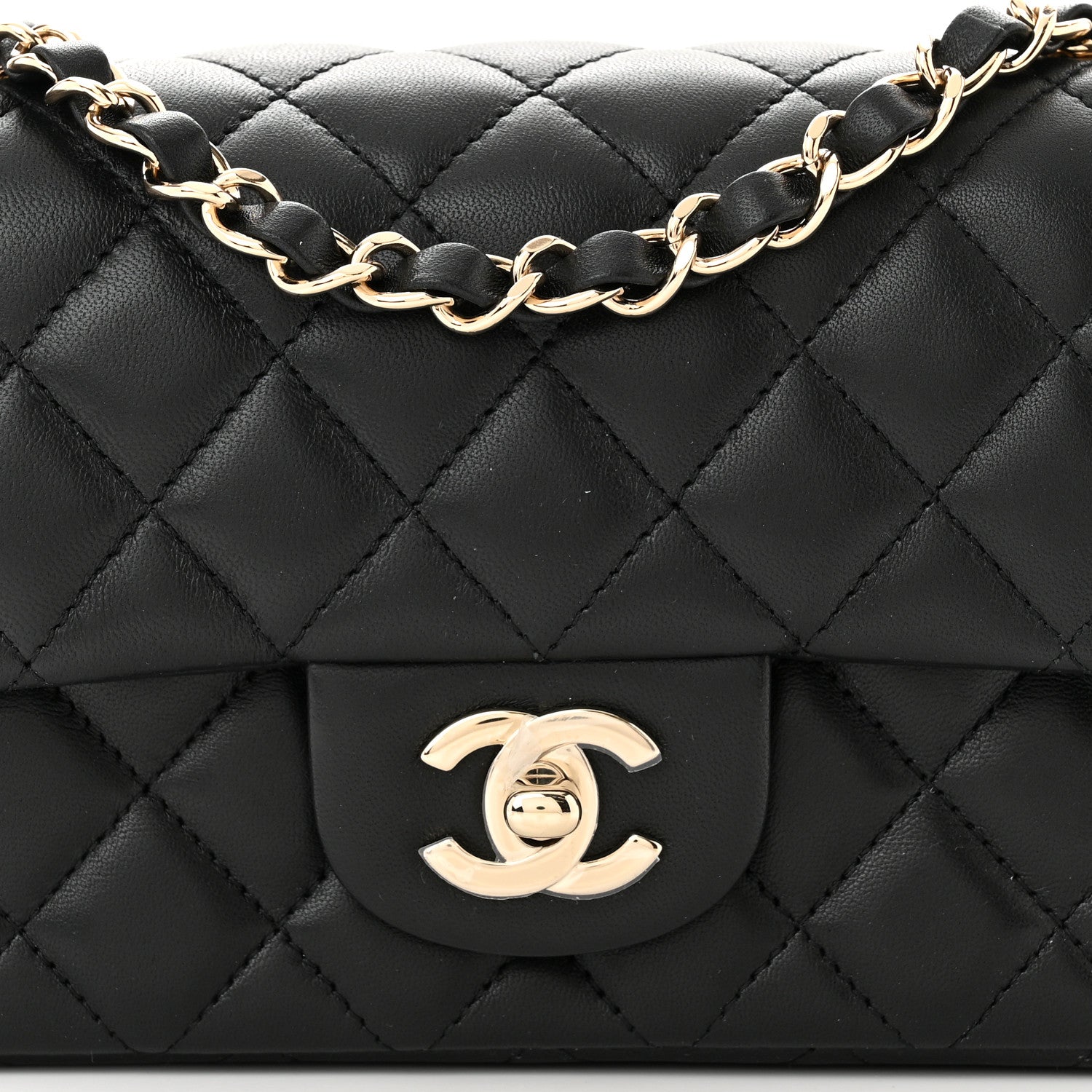 Chanel Lambskin Quilted Mini Rectangular Flap Black 8 of 11