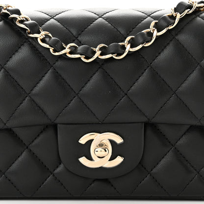 Chanel Lambskin Quilted Mini Rectangular Flap Black 8 of 11