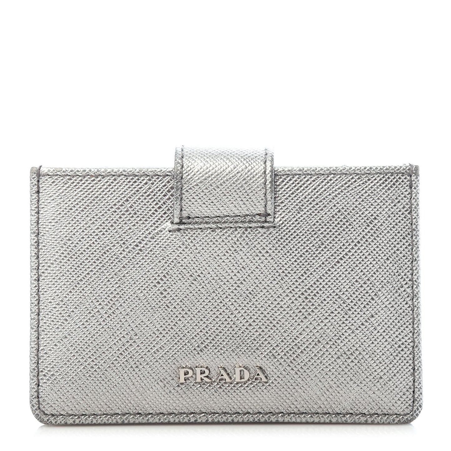 Metallic Saffiano Accordion Card Case Cromo