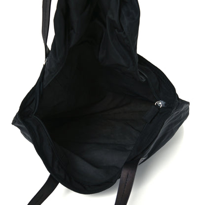 Prada Tessuto Nylon Calfskin Shopping Tote Black 4 of 10