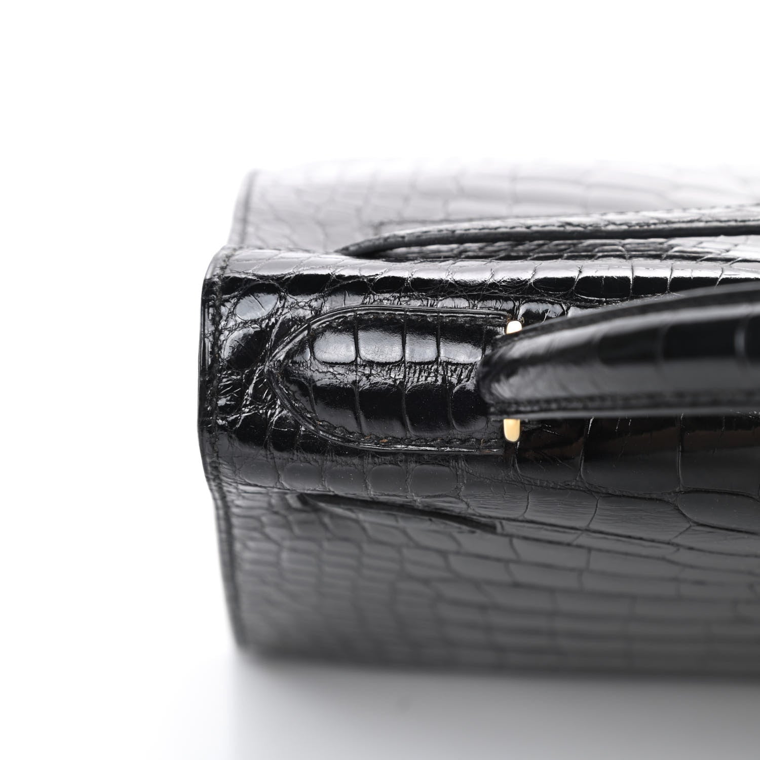 Hermes Shiny Alligator Kelly Sellier 28 Black 10 of 39