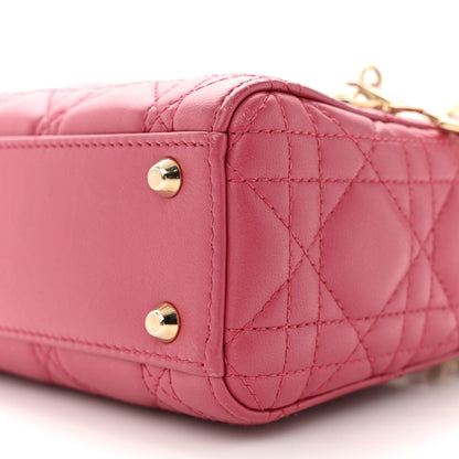 Christian Dior Lambskin Cannage Mini Lady Dior Pink 10 of 10