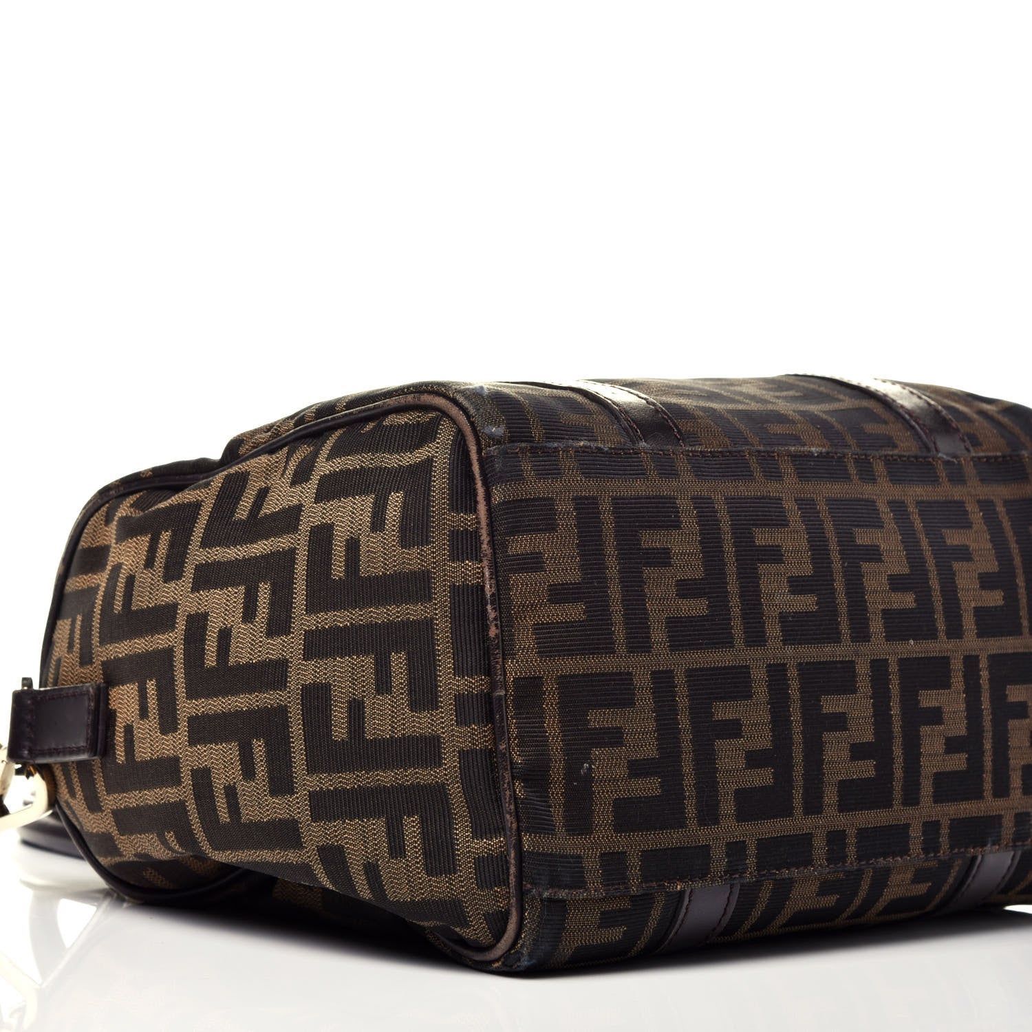 Fendi Zucca Cuoio Lucido Mini Boston Satchel Tobacco Moro 9 of 10