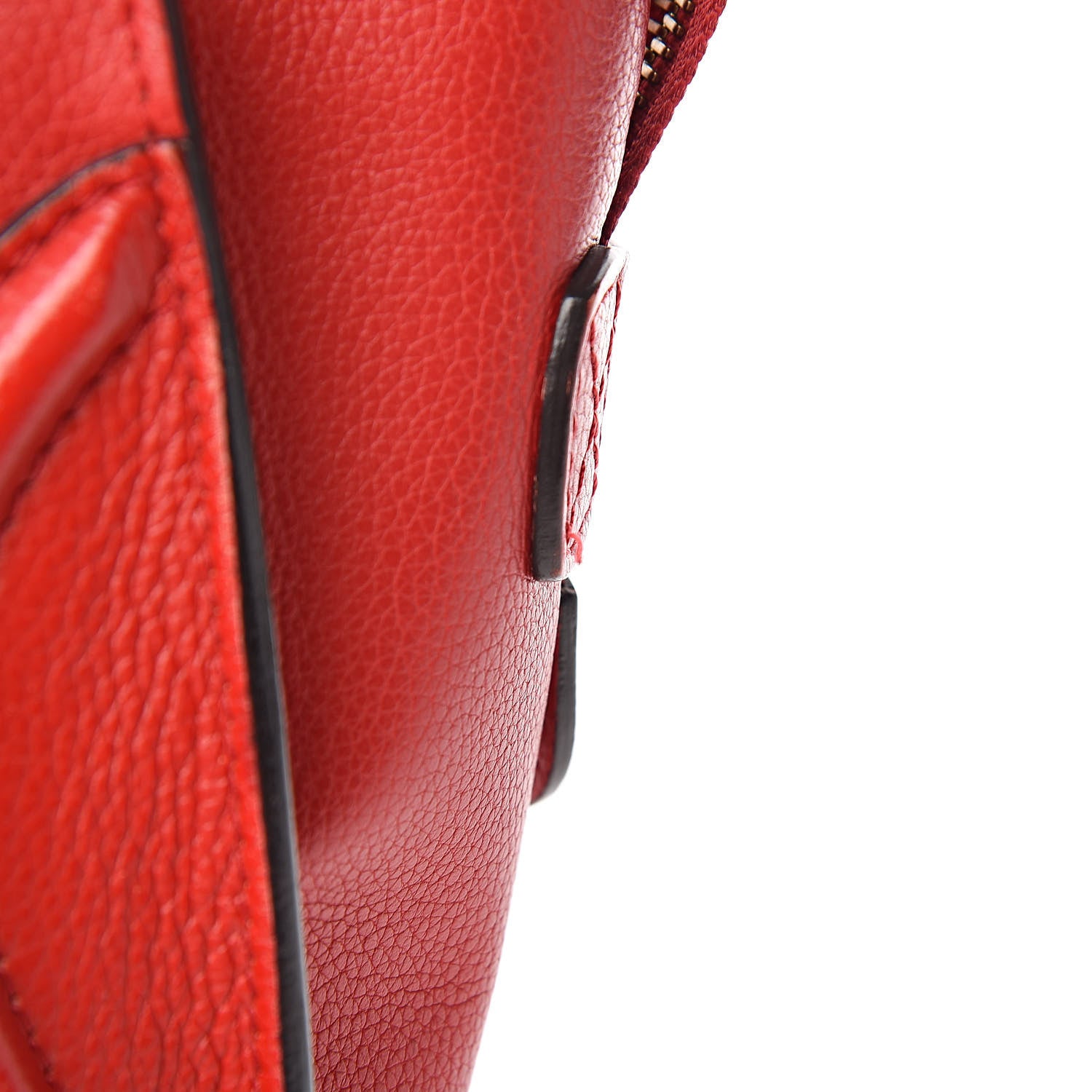 Celine Drummed Calfskin Micro Luggage Red 19 of 19