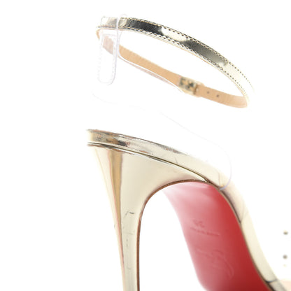 Christian Louboutin PVC Specchio Spikoo 100 Pumps 39 Light Gold 9 of 13