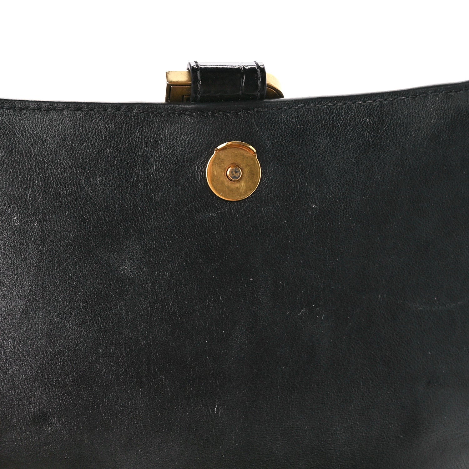 Balenciaga Shiny Calfskin Crocodile Embossed Small Hourglass Top Handle Bag Black 12 of 13