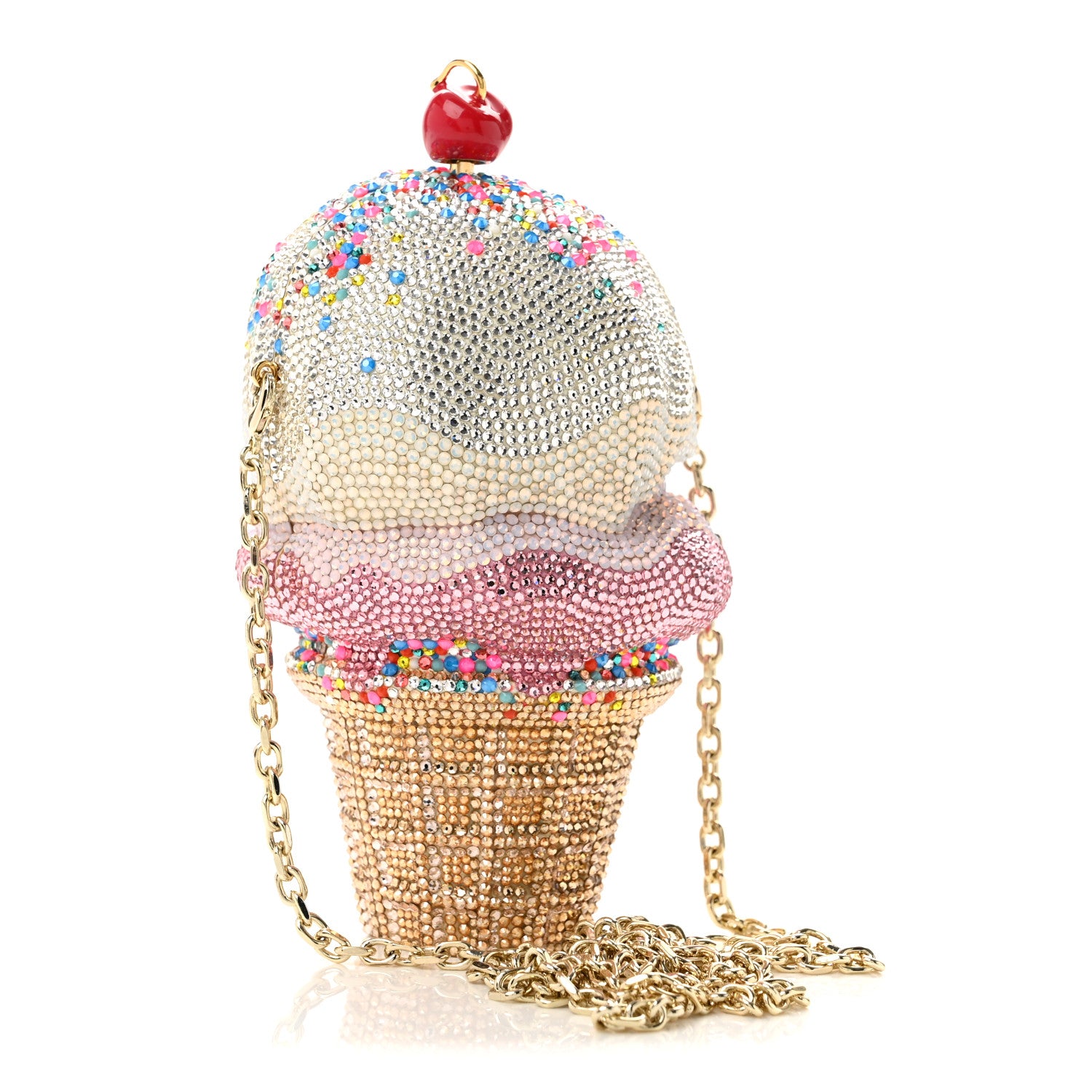 Judith Leiber Crystal Ice Cream Cone Minaudiere Clutch Pink Multicolor 3 of 11