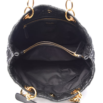 Christian Dior Lambskin Cannage Large Dior Soft Shopping Tote Black 5 of 15