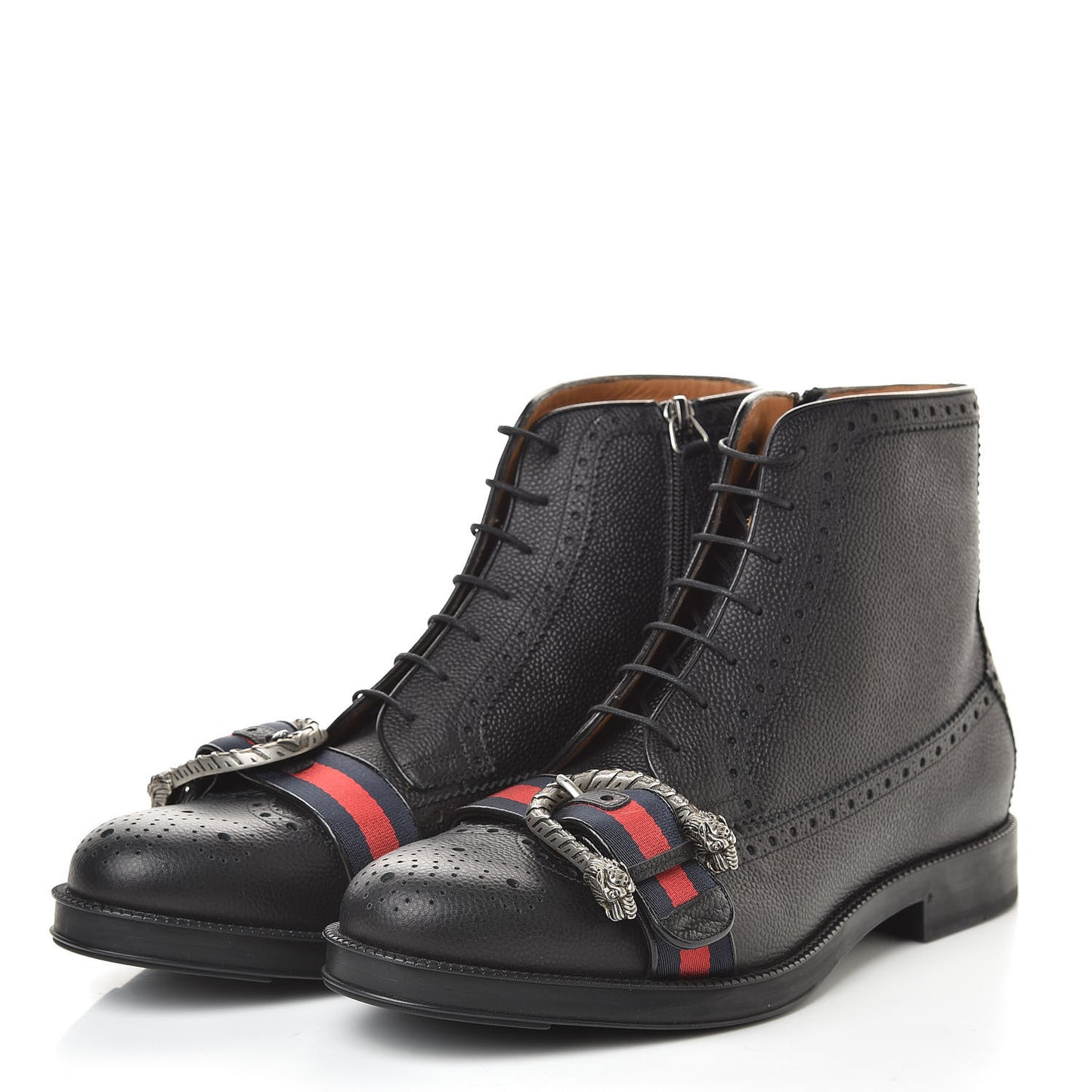 Pebbled Calfskin Dionysus Web Mens Martins Boots 9 Black