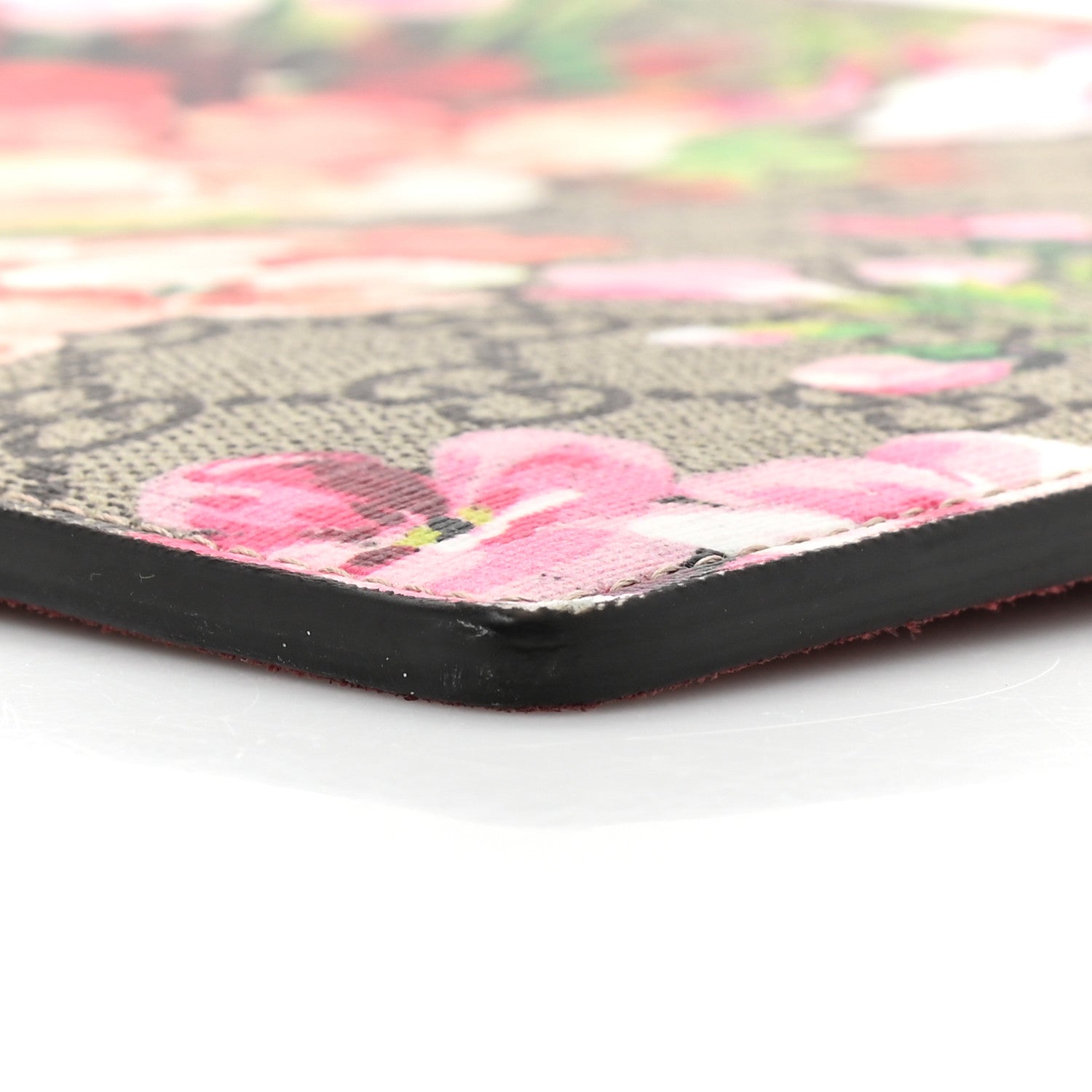 Gucci GG Supreme Monogram Blooms Suede Large Zip Pouch Beige Multicolor Dry Rose 7 of 13