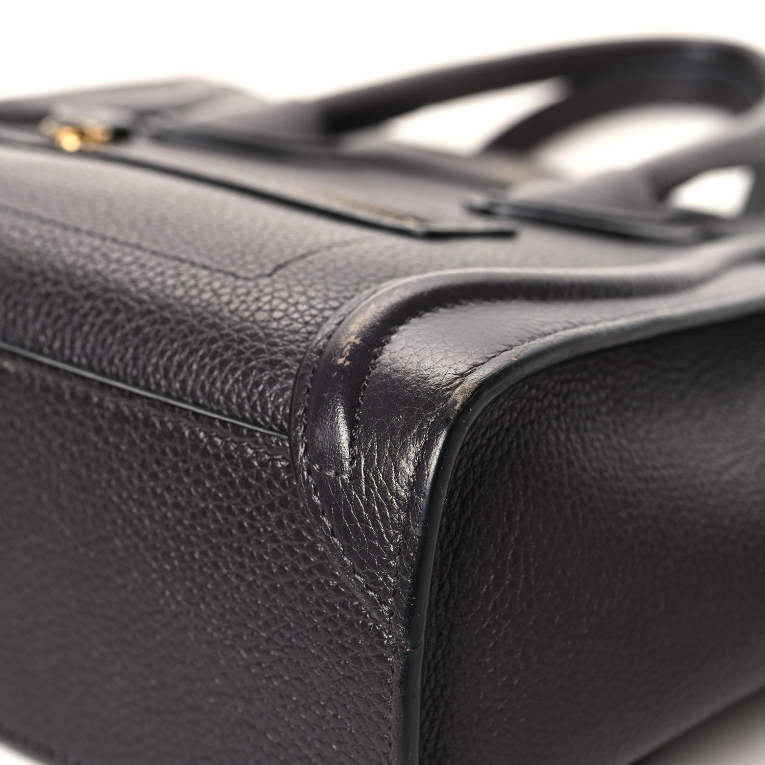 Celine Drummed Calfskin Nano Luggage Liquorice 8 of 13