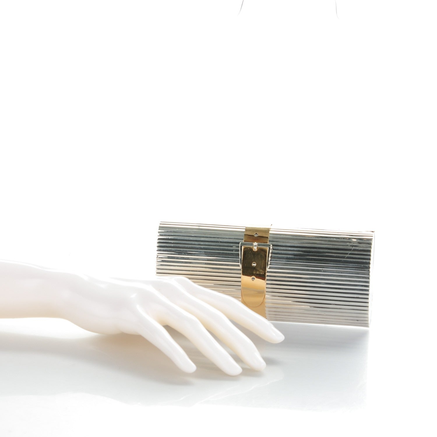 Gucci Sterling Silver 18K Rose Gold Plated Minaudière Clutch 2 of 7