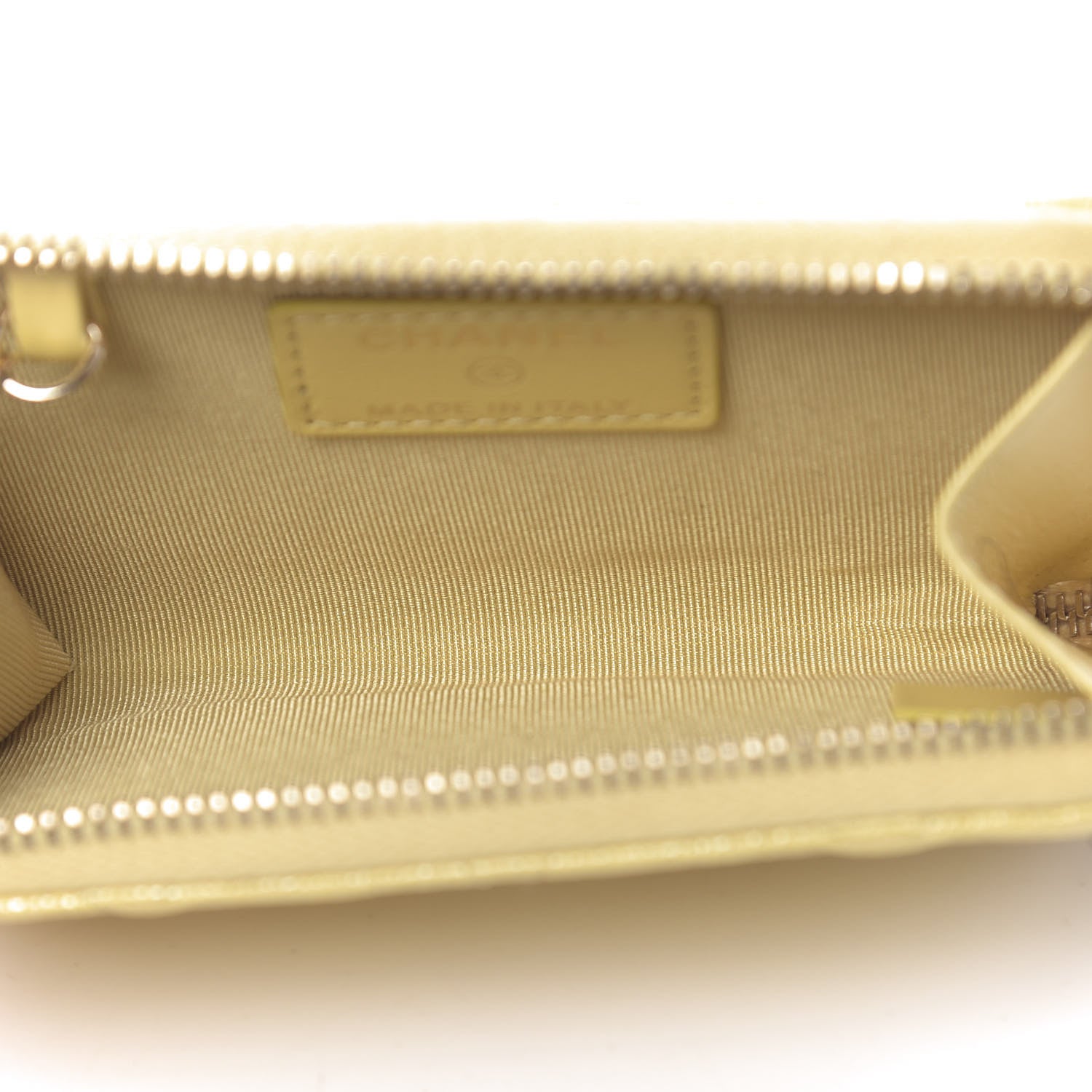 Chanel Iridescent Caviar Quilted Key Holder Case Yellow 5 of 8