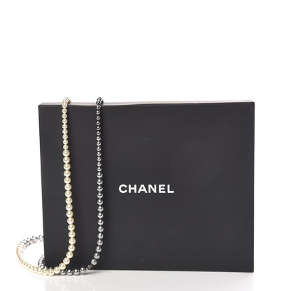 Chanel Graduated Pearl CC Long Necklace Ruthenium 7 of 7
