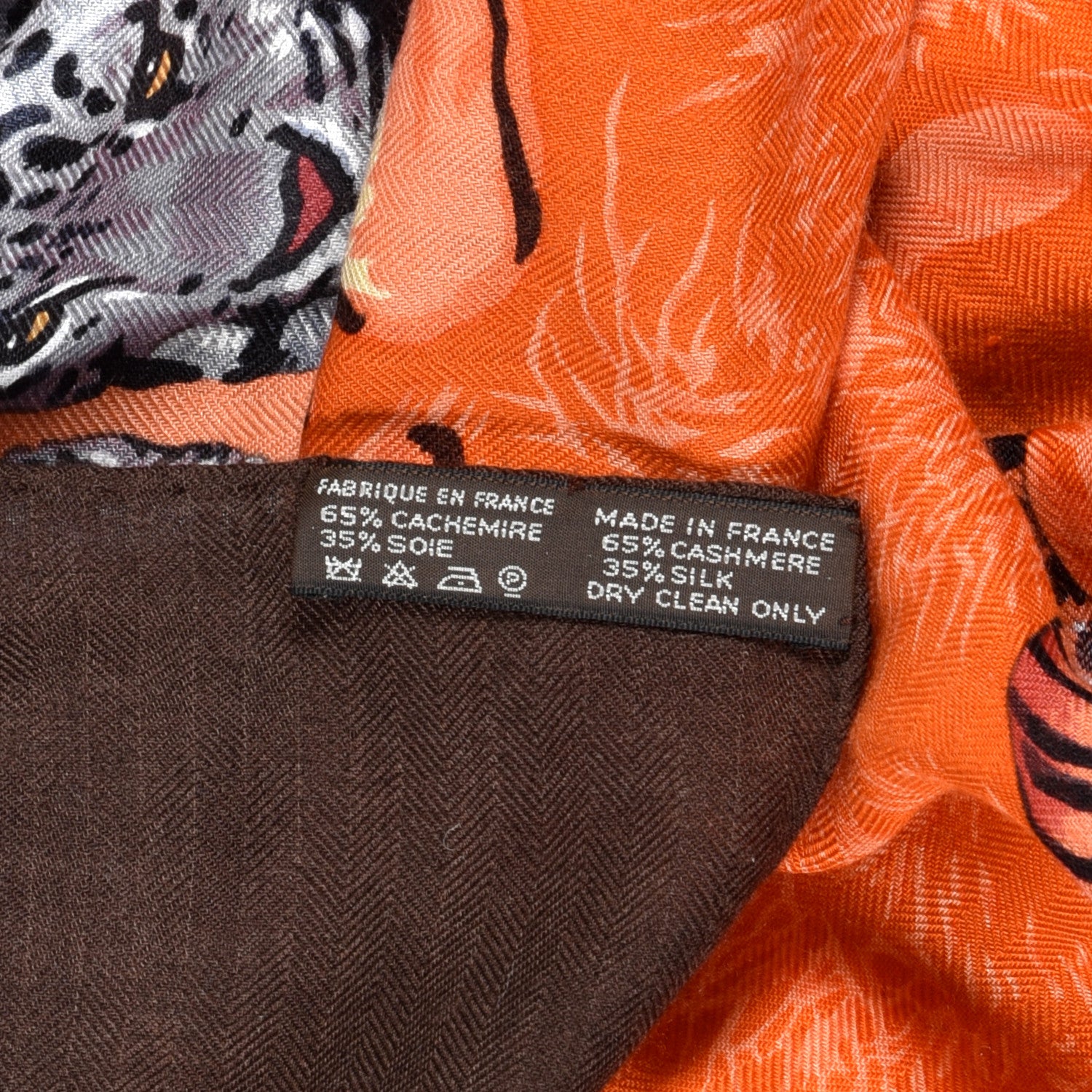 Hermes Cashmere Silk Tendresse Feline Shawl 140 5 of 5