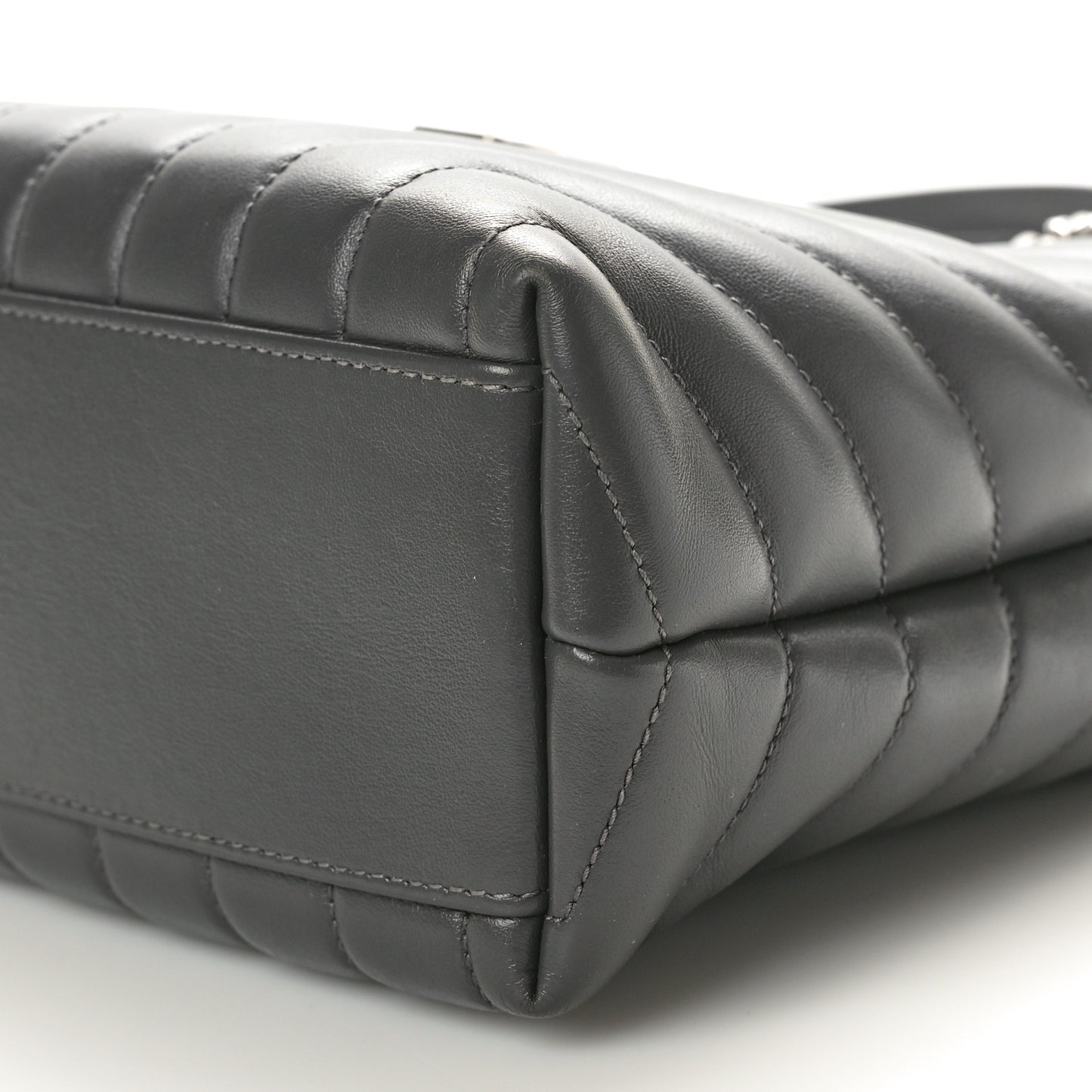 Calfskin Y Quilted Monogram Small Loulou Shopper Grey