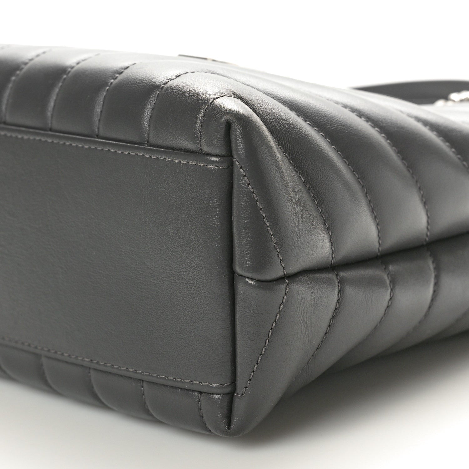 Saint Laurent Calfskin Y Quilted Monogram Small Loulou Shopper Grey 10 of 12