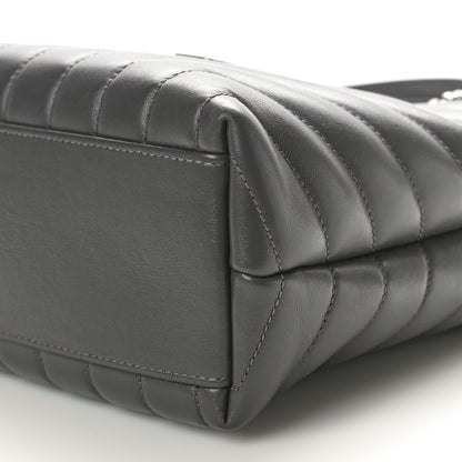 Saint Laurent Calfskin Y Quilted Monogram Small Loulou Shopper Grey 10 of 12