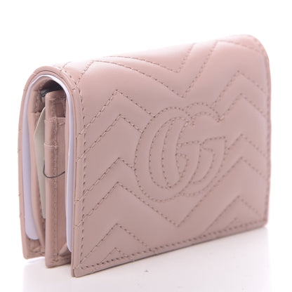 Gucci Calfskin Matelasse GG Marmont Card Case Wallet Perfect Pink 3 of 8
