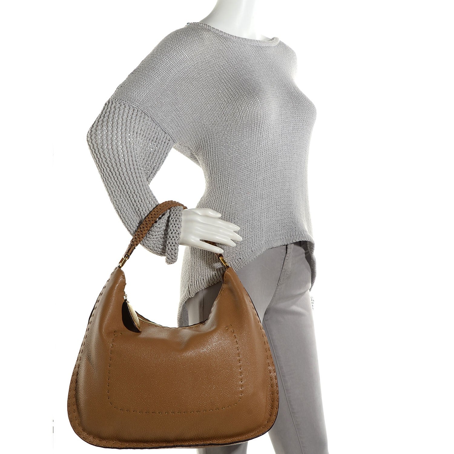 Fendi Cuoio Romano Selleria Hobo Cammello 2 of 10