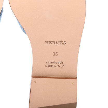 Hermes Denim Canvas Oran Sandals 36 Bleu Clair 6 of 9
