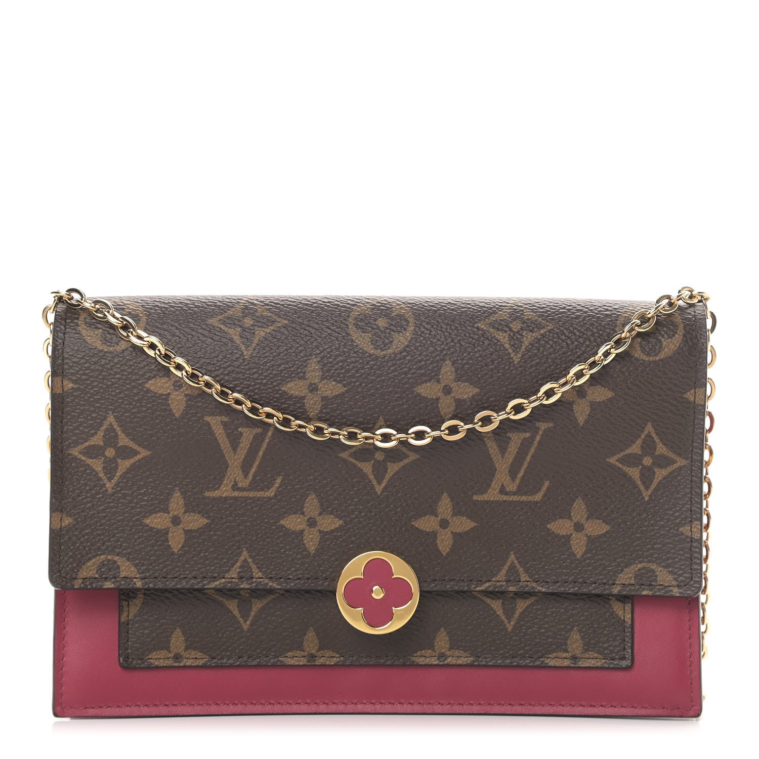 Louis Vuitton Monogram Flore Chain Wallet Fuchsia 1 of 8