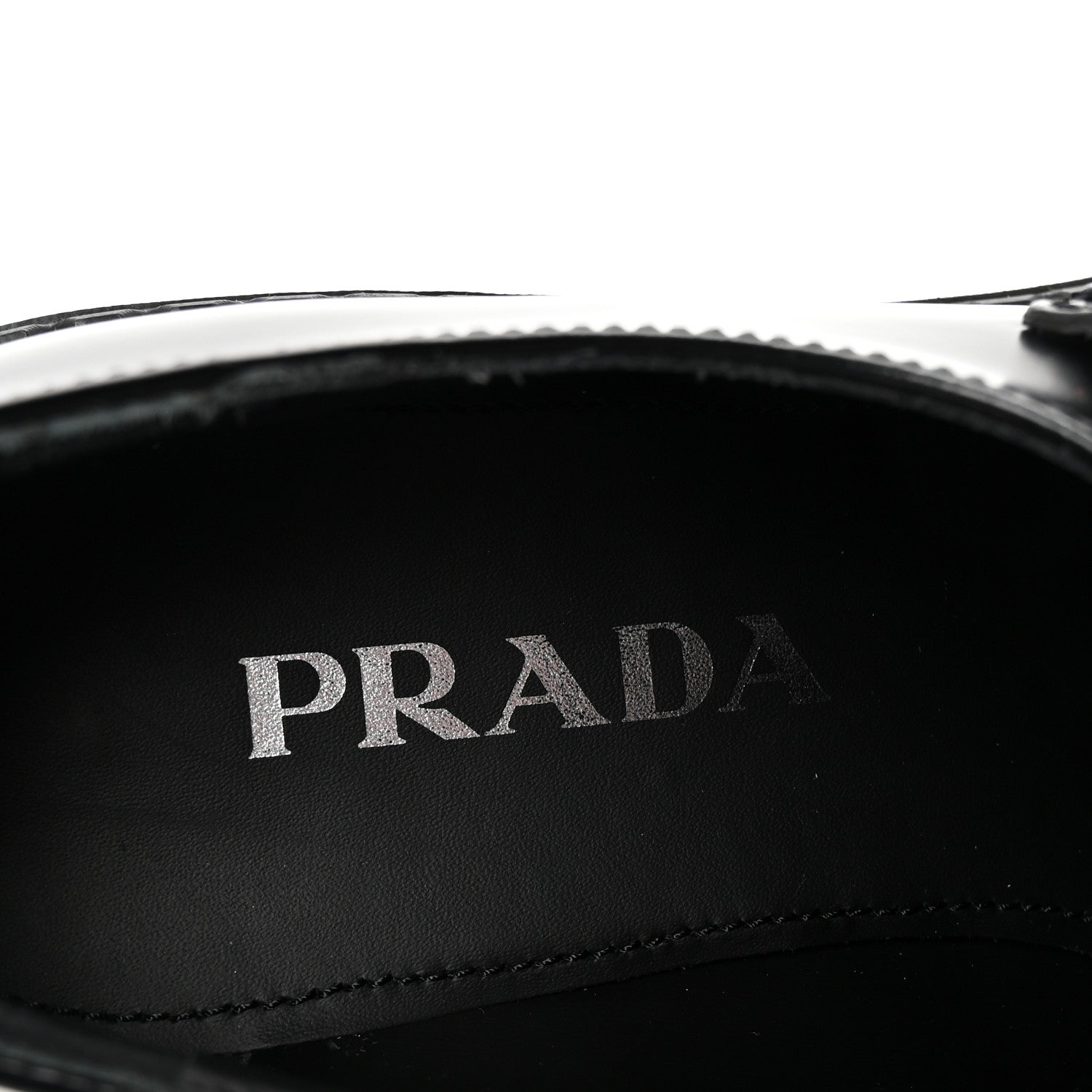 Prada Spazzolato Metal Triangle Logo 50mm Loafers 37 Black 8 of 10