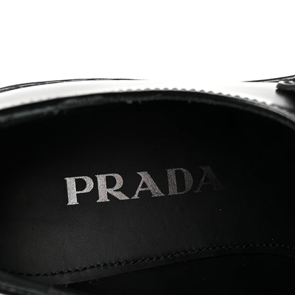 Prada Spazzolato Metal Triangle Logo 50mm Loafers 37 Black 8 of 10