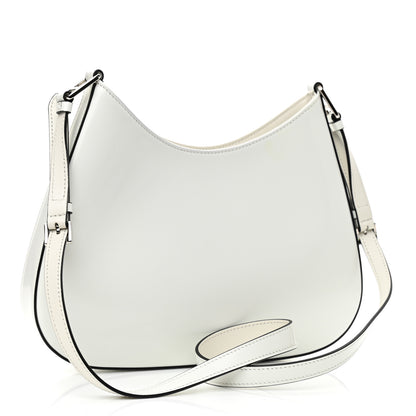 Prada Spazzolato Cleo Adjustable Strap Shoulder Bag White Black 2 of 8