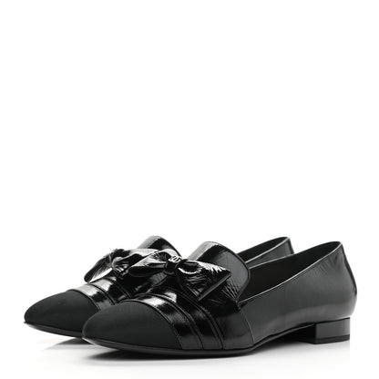 Chanel Patent Grosgrain Mocassin Loafers 39 Black 3 of 11