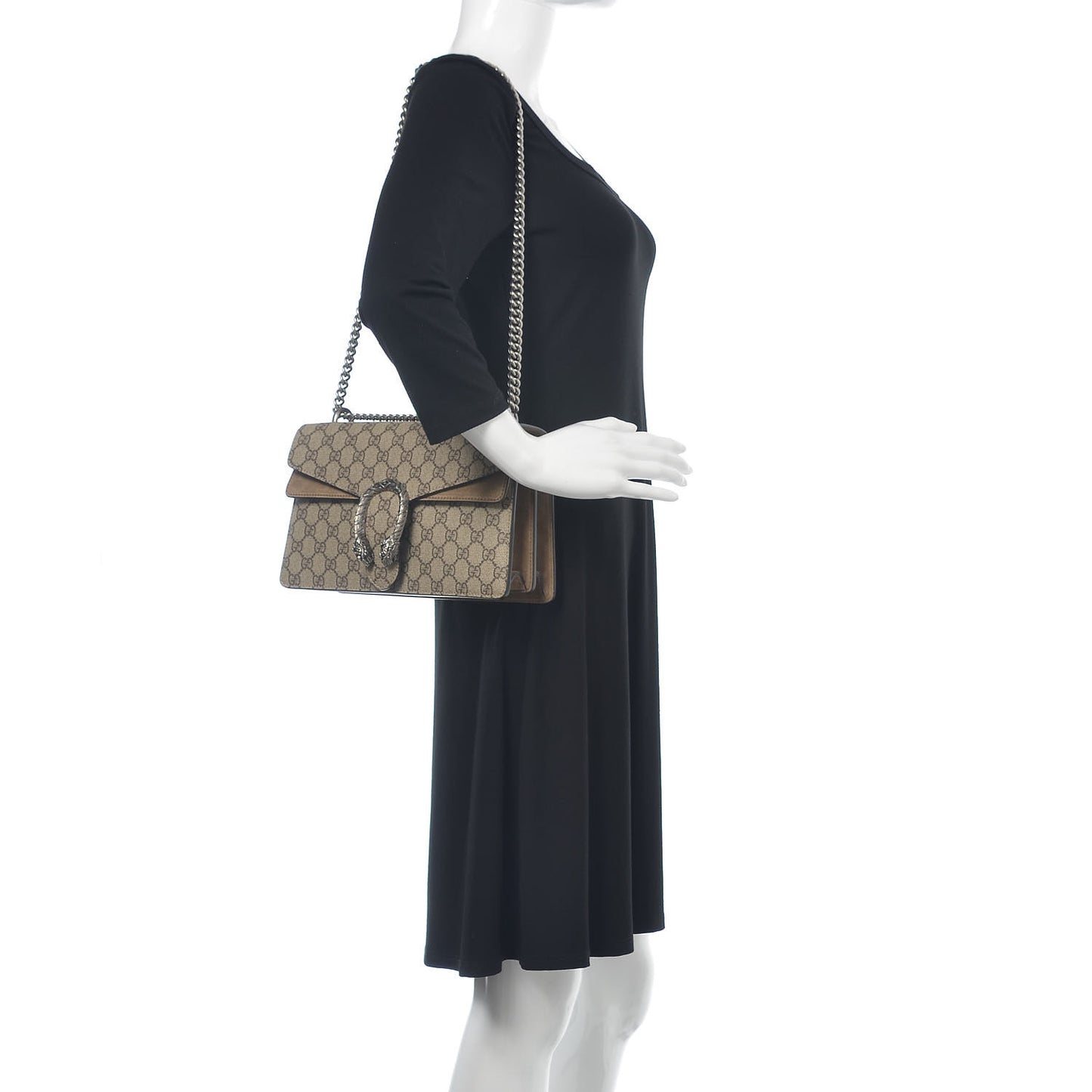 GG Supreme Monogram Small Dionysus Shoulder Bag Taupe