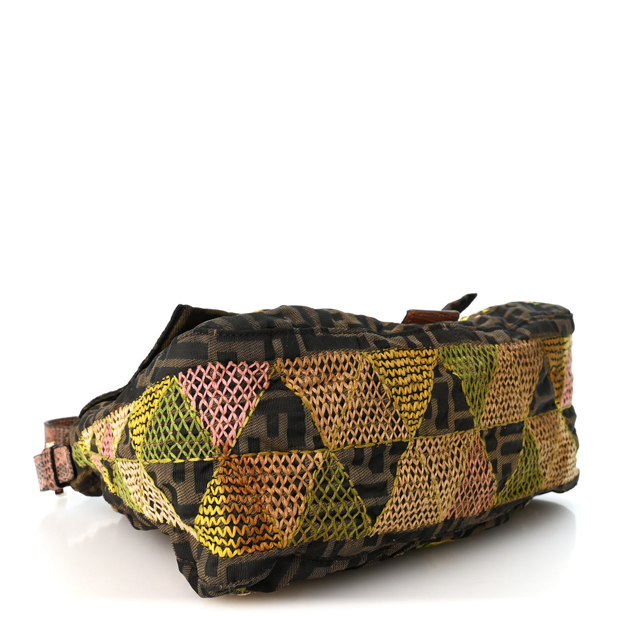Lizard Zucca Embroidered Mama Baguette Pink Multicolor