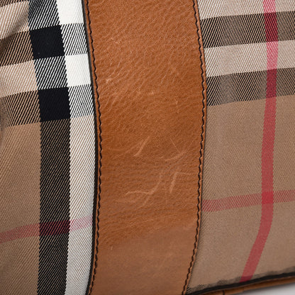 Burberry Vintage Leather House Check Tote Saddle Brown 13 of 19
