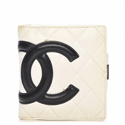 Chanel Calfskin Quilted Cambon Bi-fold Wallet White 1 of 11